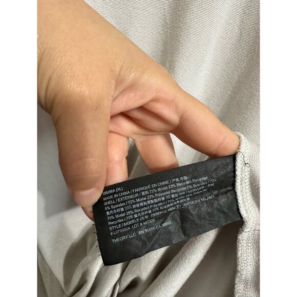 Theory Essence henley anemone milano Men's grey long‎ sleeve tee size XL - Picture 4 of 5